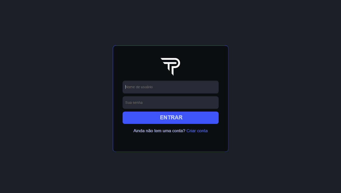 imagem do projeto página de login