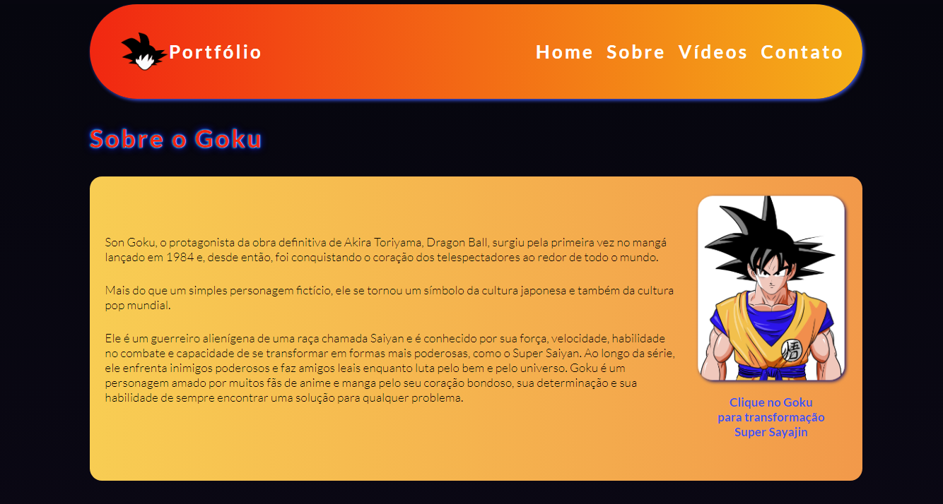 imagem do projeto Portfólio Goku